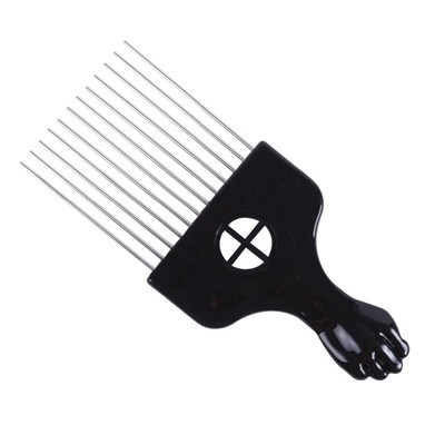 Combs Hairdressing American-Pick-Comb Afro Black Metal for S