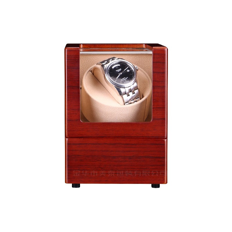 手表盒 单头迷i你摇表器烤漆马达盒自动上链盒两色木纹马达盒新款