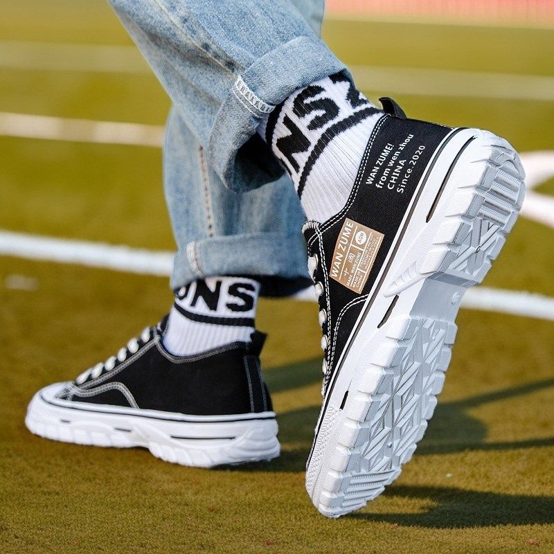 2025春季新款男帆布鞋低帮男鞋潮休闲鞋子韩版布鞋休闲鞋透气板鞋