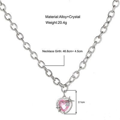 推荐Pink diamond love pendant necklace for women粉钻爱心吊坠