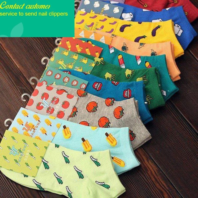 推荐korea cotton lovers socks cute pattern sock korean versi 女士内衣/男士内衣/家居服 船袜 原图主图