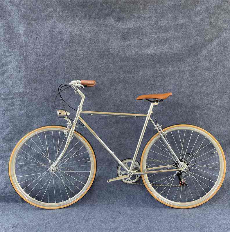 崔克新款复古轻便通勤自行车学生代步健身变速复古英伦700C公路自