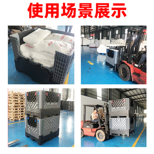 塑料摺叠卡板箱水果网格式物流箱加厚立体库封闭式可开四门集运箱