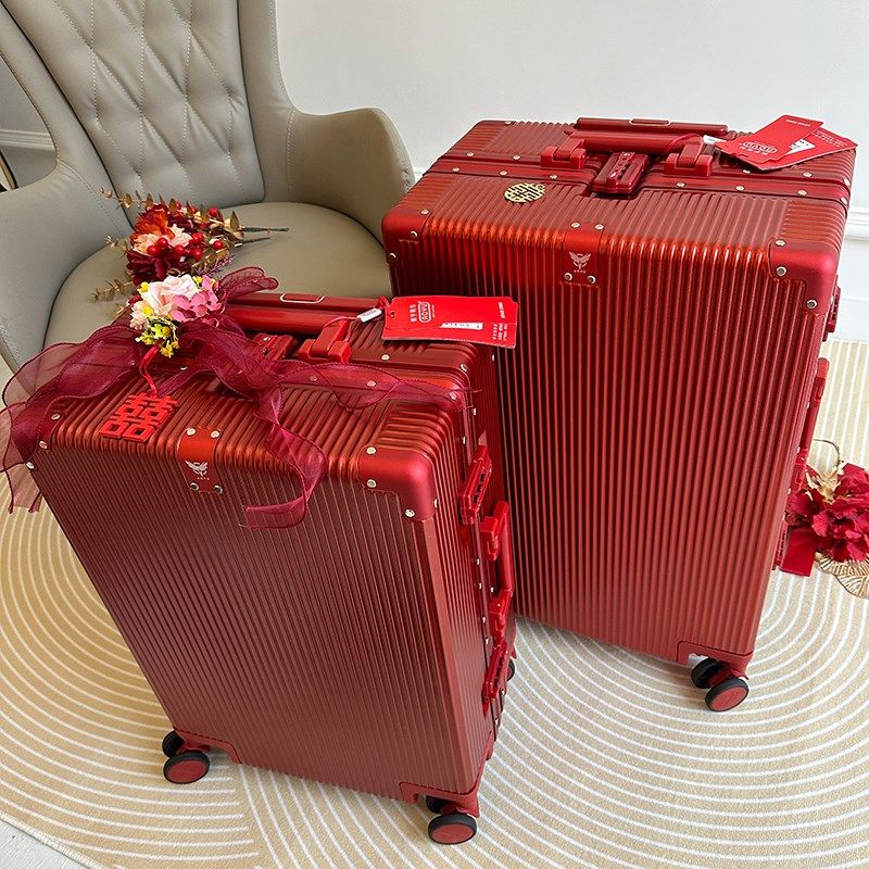 结婚行李箱酒红色结婚箱子新娘陪嫁箱一对嫁妆女方旅行箱拉杆箱,箱包皮具/热销女包/男包,旅行箱,淘宝优惠券,粉丝福利购,淘宝优惠卷