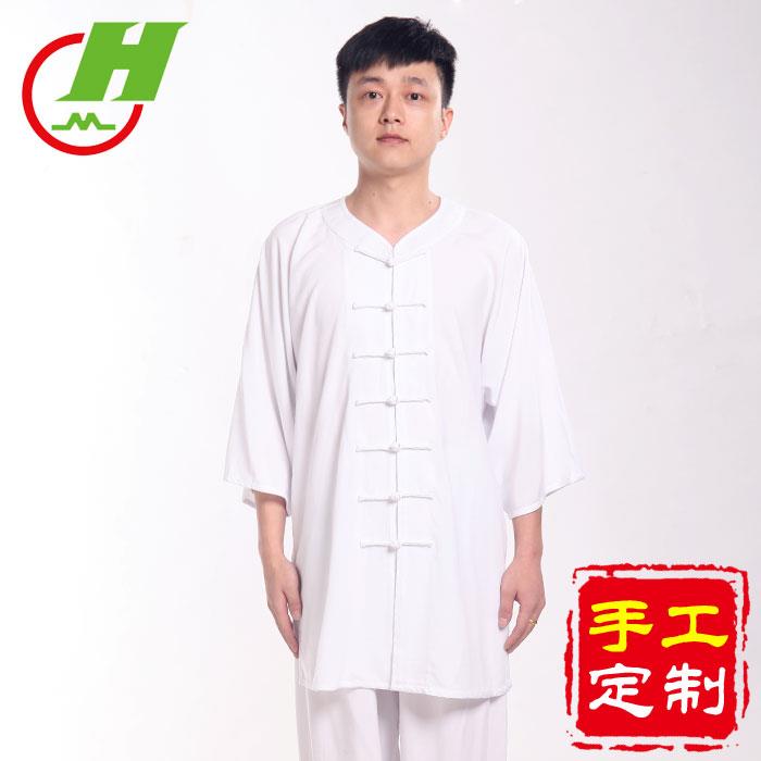 l服红棉太极服春夏装女绵绸y武术练功服表男中年棉太极拳麻晨