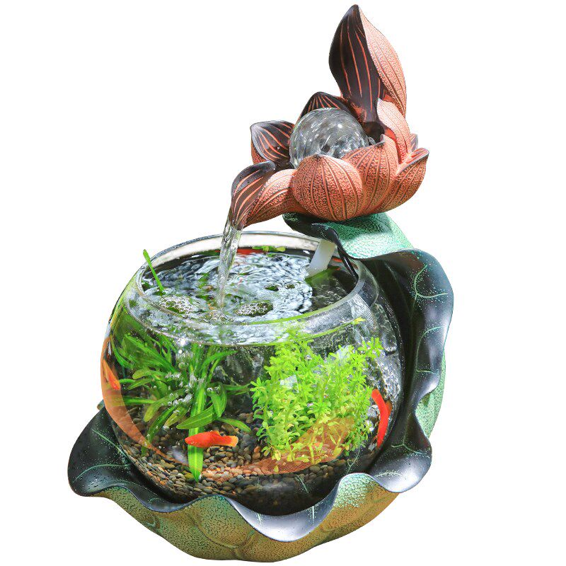 汉韵堂桌面小型流水鱼缸中式客厅办公室装饰造景循环水微景观摆件,家居饰品,流水摆件,淘宝优惠券,粉丝福利购,淘宝优惠卷