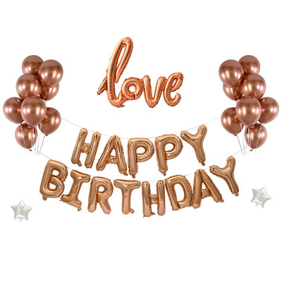 推荐铝膜气球 HAPPY BIRTHDAY英文字母生日快乐铝箔汽球派对祝寿