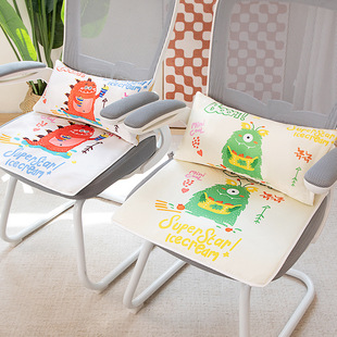 可爱冰丝坐垫办公室座椅凉席薄垫子护腰靠垫腰枕学生宿舍椅子靠枕