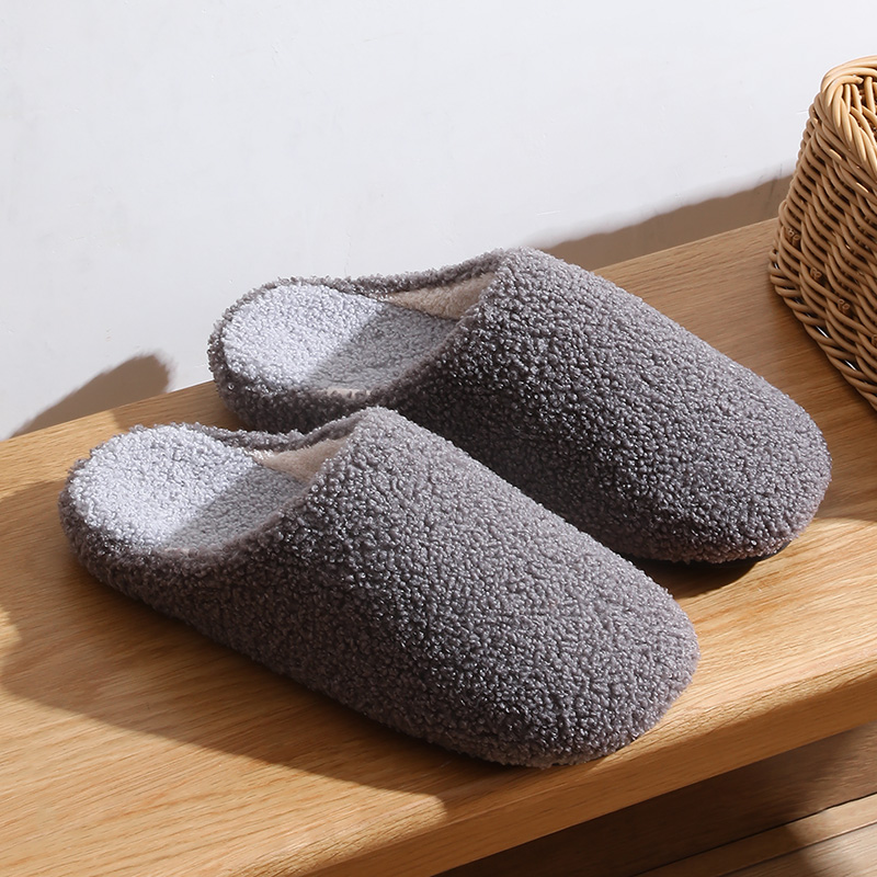 保暖毛绒老年人棉拖鞋男秋冬季室内家居防滑厚底居家X用女款棉拖