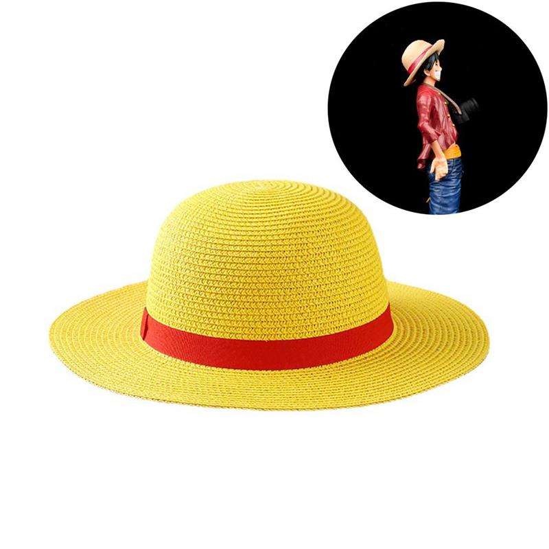 速发Luffy Straw Hat Anime Cartoon Sunscreen Straw Hat Japane