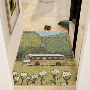 入户地垫丝圈室内门口进门脚垫竖版防滑耐脏门垫可裁剪地毯玄关垫