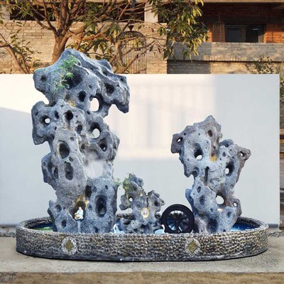 户外大型假山流水喷泉太湖石流水摆件落地景观别墅庭院花园大厅