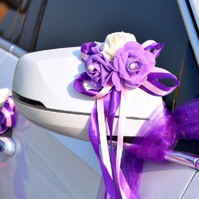 3pcsa/set Weddin gCar Decoration Flower Door Handles