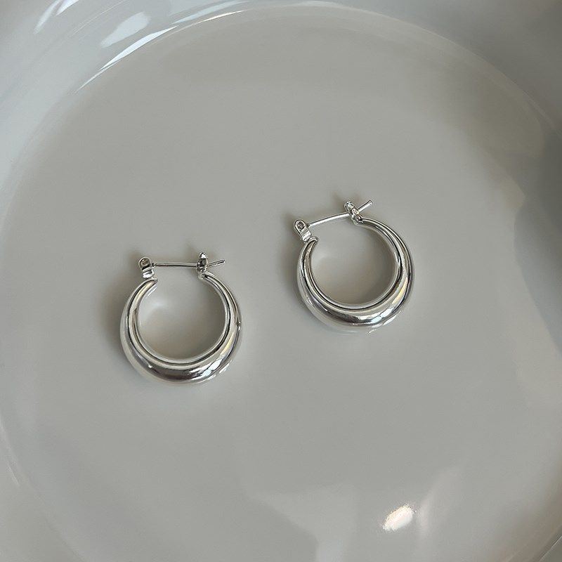 方糖家 高品质金属光面圆形素圈高级感小众设计耳环秋冬气质耳饰,饰品/流行首饰/时尚饰品新,耳环,淘宝优惠券,粉丝福利购,淘宝优惠卷