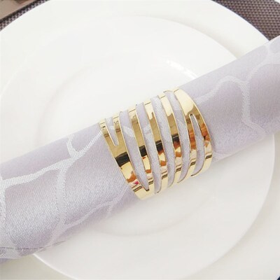 12pcs Back Pattern Wedding Napkin Rings Table Decoration Hol
