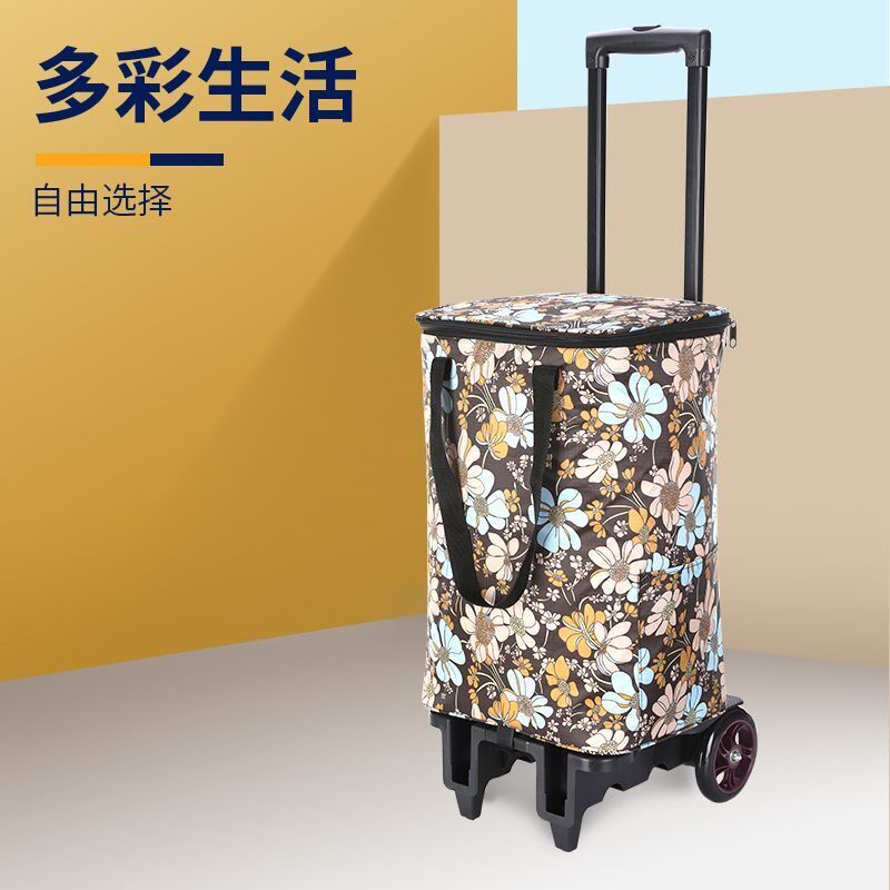 新款买菜小拉车家用购物袋耐用折叠购物车便携拉货拉杆车小拖车子