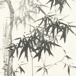 郑板桥竹石图绕膝龙孙国画水墨写意竹子仿古玄关画装饰画