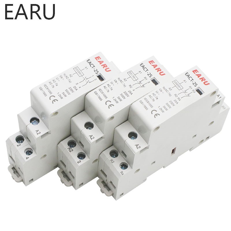 1pc 2P 16A 20A 25A  1NO 1NC 2NO 2NC 220V/230V 50/60HZ Din Ra
