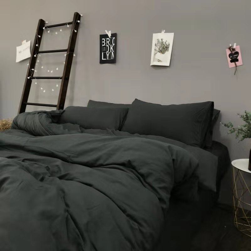 网红款水洗棉四件套日式简约全棉床单被套学生宿舍三件套床上用品,床上用品,床品套件/四件套/多件套,淘宝优惠券,粉丝福利购,淘宝优惠卷