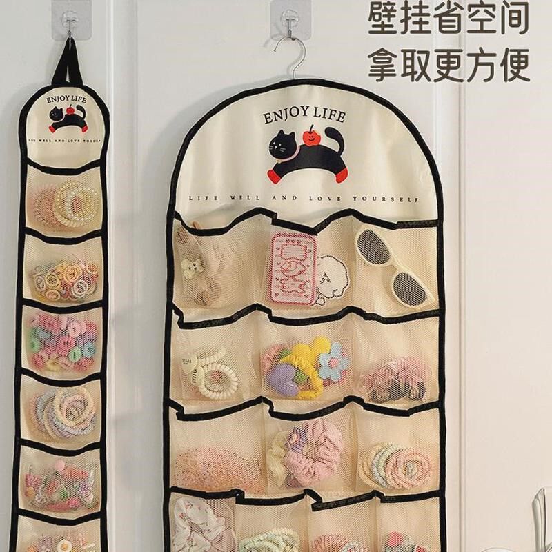 神器收纳袋头绳皮筋发夹发卡挂袋大容量壁挂饰品头饰整理儿童新品