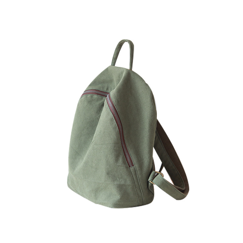 庸庸文艺帆布双肩包女2021年新款夏季百搭简约包包手提日系背包