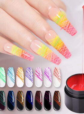 R SGAR Spider Wire Drawing Luminous Nail Spider Gel Neon Var