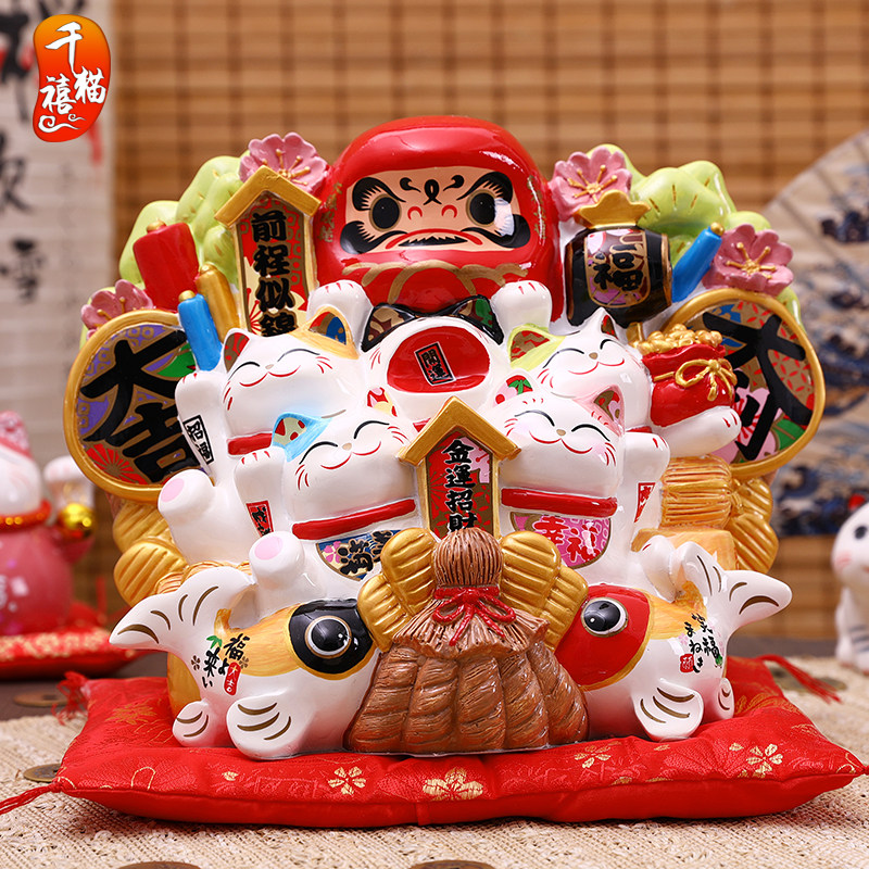 直销新品日式g祈愿达摩摆件开运必胜创意礼品桌面家居客厅料理店