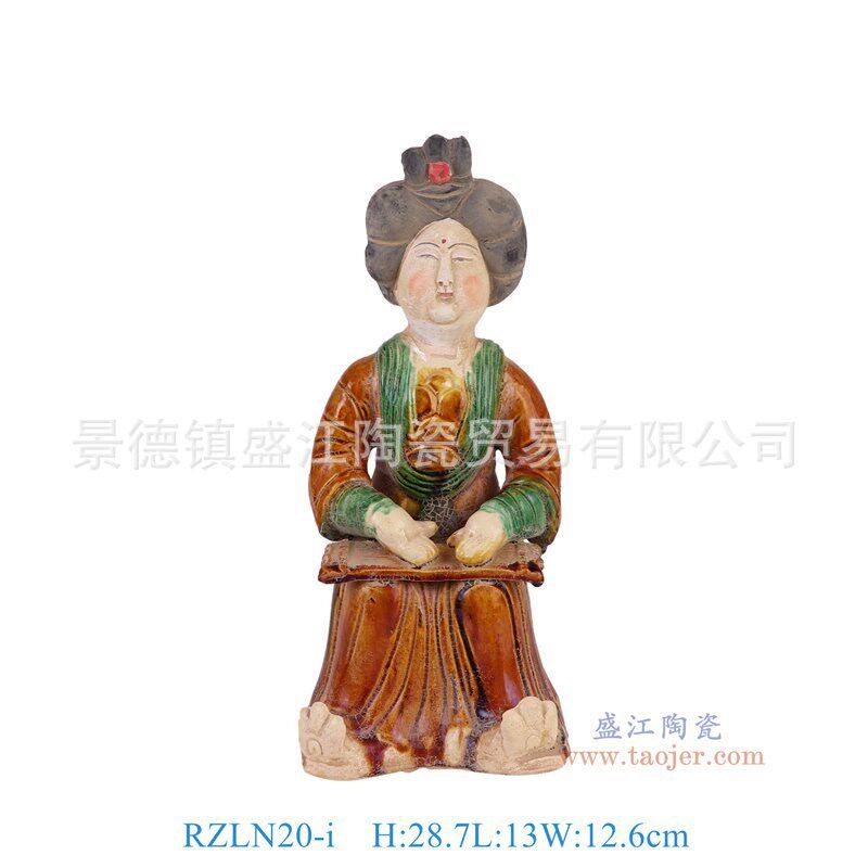 仿古唐代彩陶胖妞乐俑唐三彩仕女C人物雕塑复古玄关博古架装饰摆