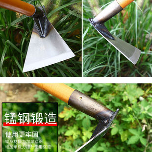 新款锄头农用种植田锰钢柄耙地除草种菜翻地松土户外挖土工具家用