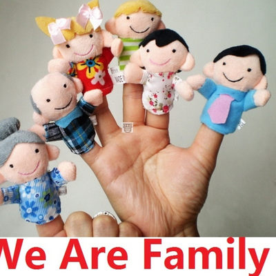 推荐Hot Sales 6Pcs/lot Free Shipping Family Finger Puppets