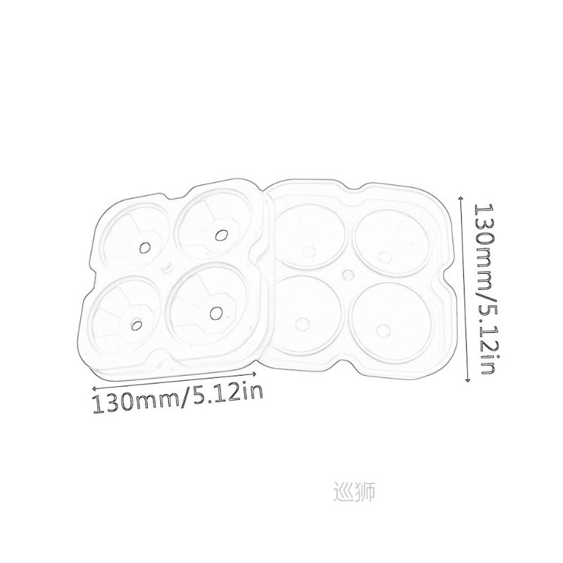 4-hole diamond ice lattice Silicone Ice Cube Tray Mold Diamo