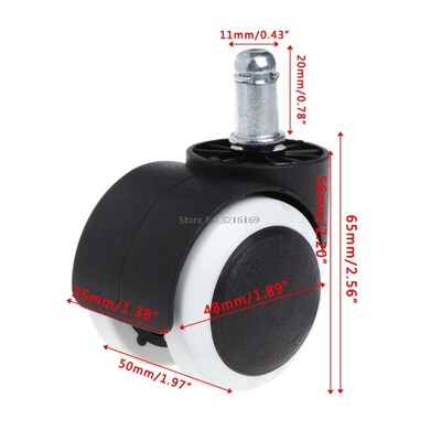 For 5Pcs/Bag 2 Office Home Chair Swivel Casters Mute Wheel U