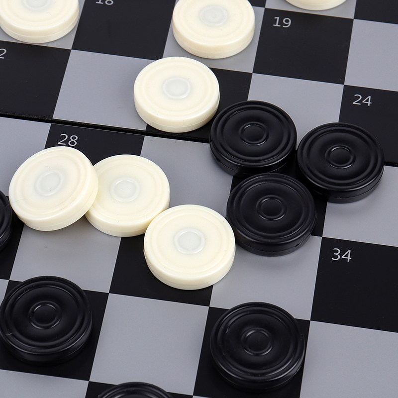 国际跳棋100格磁性折叠棋盘黑白色西洋k棋子学生儿童成人亲子益智