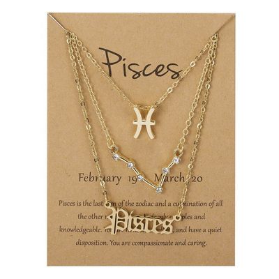 新品3pcs set Zodiac women necklace Personality new gift coup