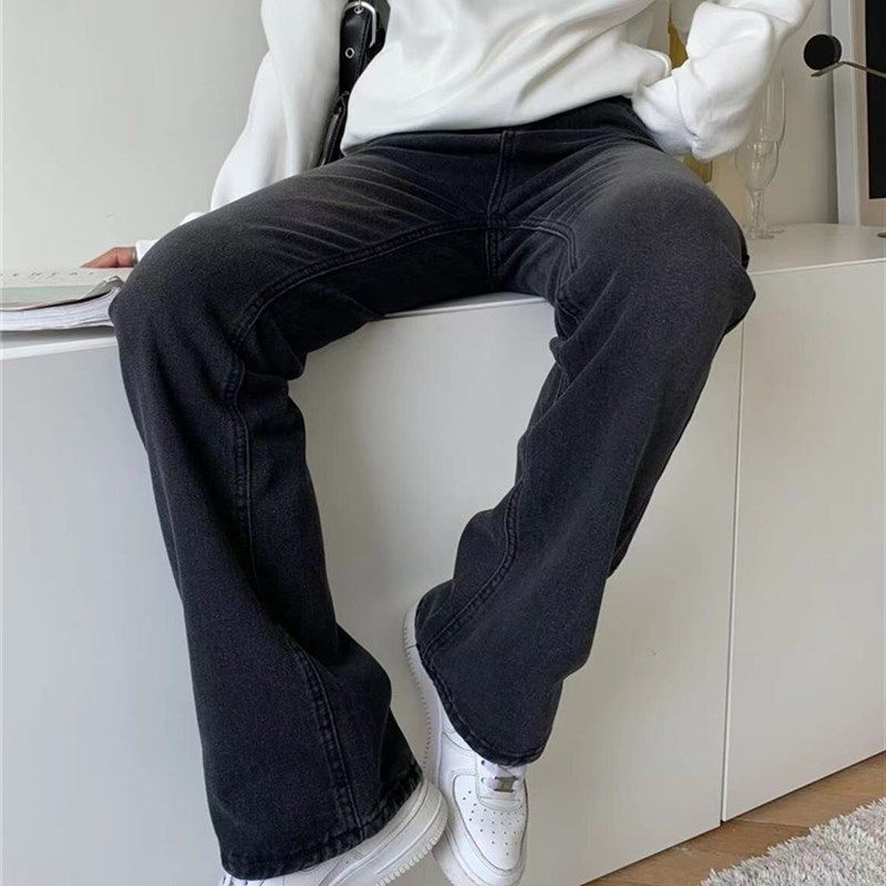 设计感高腰直筒牛仔裤胖妹妹大码女装秋季新款宽松拖地阔腿长裤子,女装/女士精品,大码连衣裙,淘宝优惠券,粉丝福利购,淘宝优惠卷