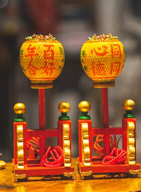 现货中式复古手工艺潮汕传统灯笼C潮州竹编创意摆件迷你可定制广