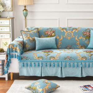 推荐欧式沙发垫沙发巾美式加厚布艺组合沙发坐垫子全盖全罩皮沙发