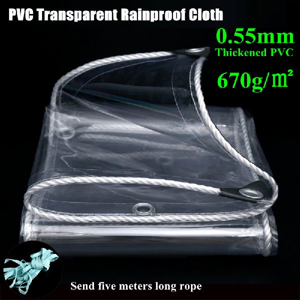 推荐Thick 0.55mm Transparent PVC Rainproof Cloth Balcony Gar