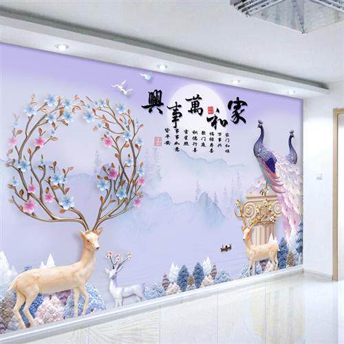 新款电视背景墙壁纸自粘壁纸2023新款影视墙壁画客厅装饰壁布大气