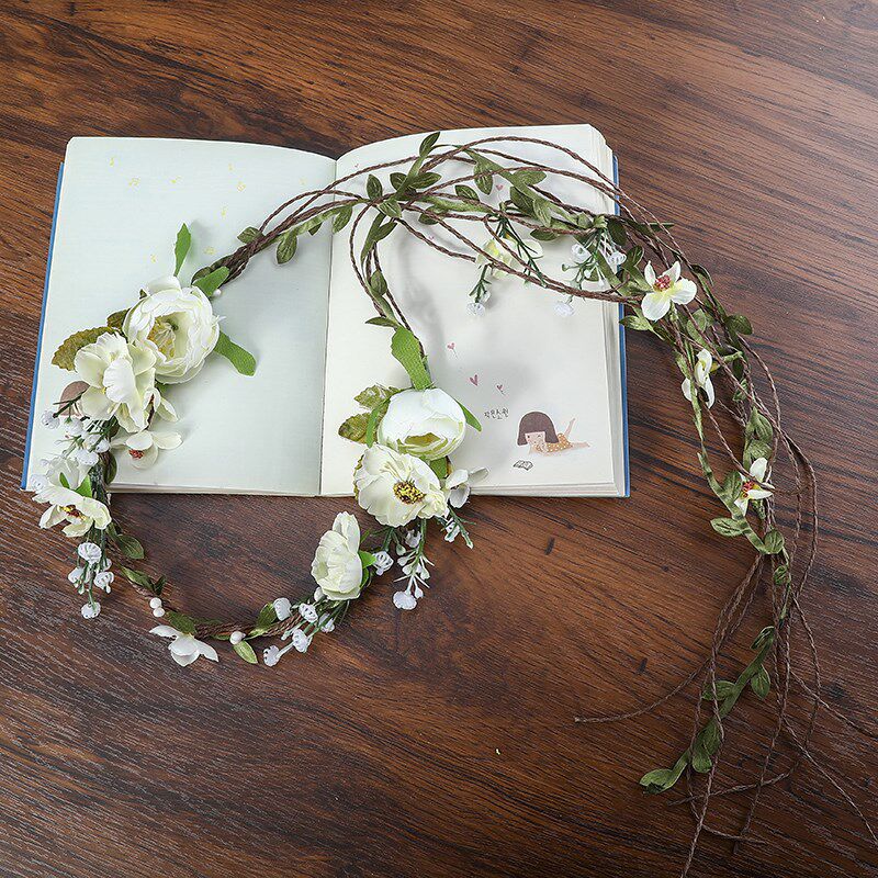 Bohemian Wreath Hair Band Flower Crown Wo Rattan Simulation
