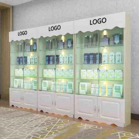 吧台红酒立式柜展示柜商用收纳灯带玻璃门奖杯柜子店铺柜小型落地