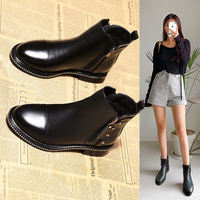 马丁靴女英伦风2021冬季新款短靴平底百搭加绒棉鞋女靴子春秋单靴,女鞋,时装靴,淘宝优惠券,粉丝福利购,淘宝优惠卷