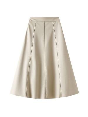 推荐OHRYIYIE Vintage Faux Leather Skirt Women 2023 Autumn Wi