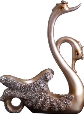 北欧轻奢天鹅红酒架装饰品欧式创意家居玄关酒柜客厅葡萄酒架摆件