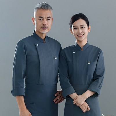 厨师工作服长袖纯棉男秋冬装餐饮酒店餐厅饭店厨房厨师长工服定制