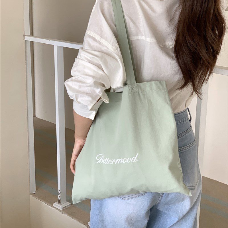 定制款~简约单肩帆布包女2024新款夏季手提帆R布袋设计感小众包包