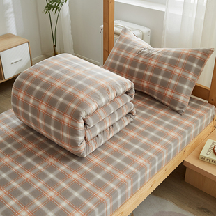 新款 A类母婴级全棉色织学生宿舍多件套被子被芯春秋被床垫多件套