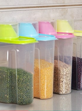 A plurality of plastic storage boxes for kitchen articles