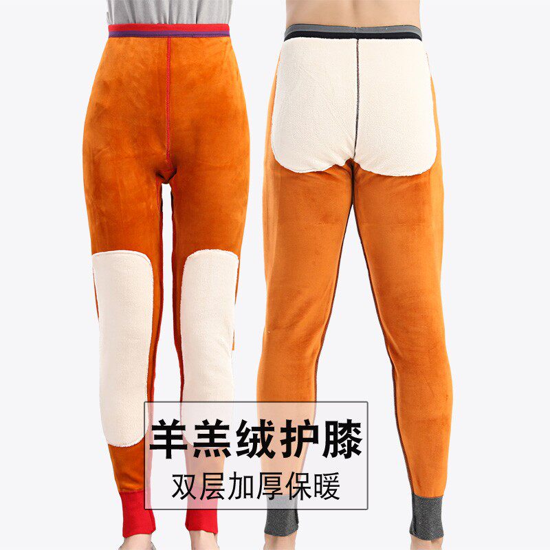 中老年女保暖裤加厚加绒护膝宽松妈妈棉裤老人打底裤内穿大码冬季