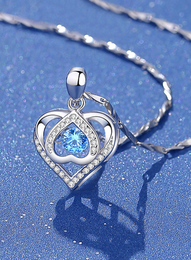 跳动的心项链女款女生999纯银爱心2023年新款爆款生日礼物送女友